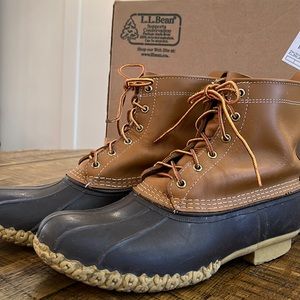 L.L. Bean Original Duck Boots 8", Size 13, Brown, Original Box